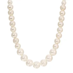 1928 Jewelry Classic Graduated Glass Faux Pearl Strand Necklace 18"