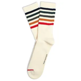 6-pack Athletique Classique Super Stripes Socks Off White / Navy / Forrest Green / Army / Honey / Mailbox Red