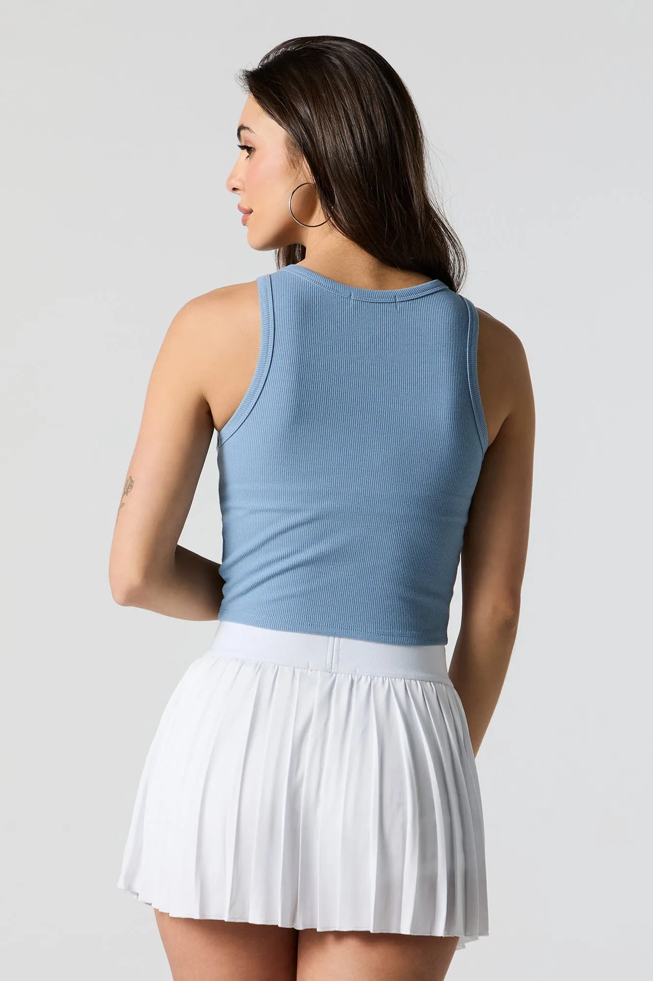 Active Ribbed Tank with Built In Bra Cups