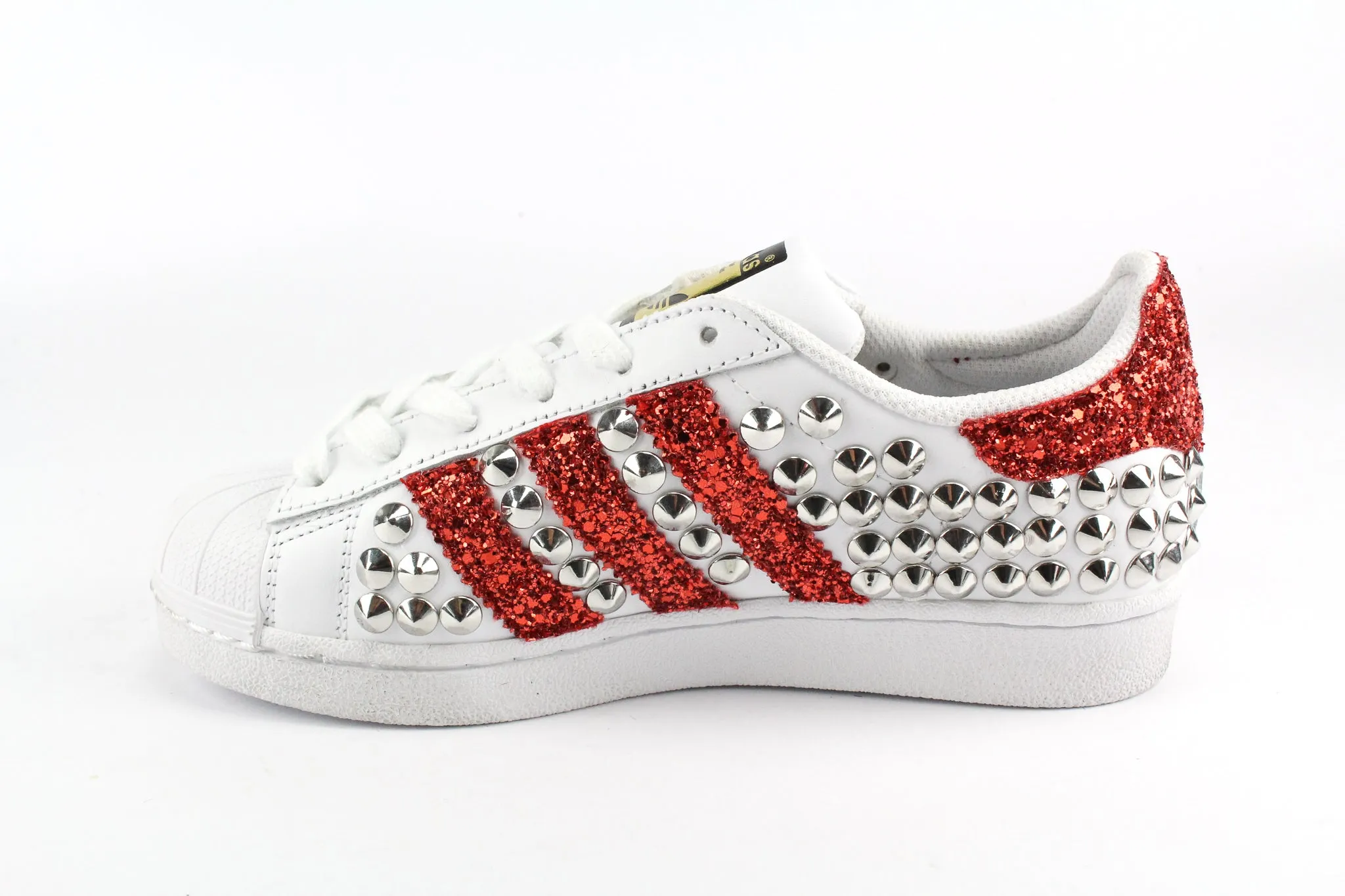 Adidas Superstar Total Borchie & Red Glitter