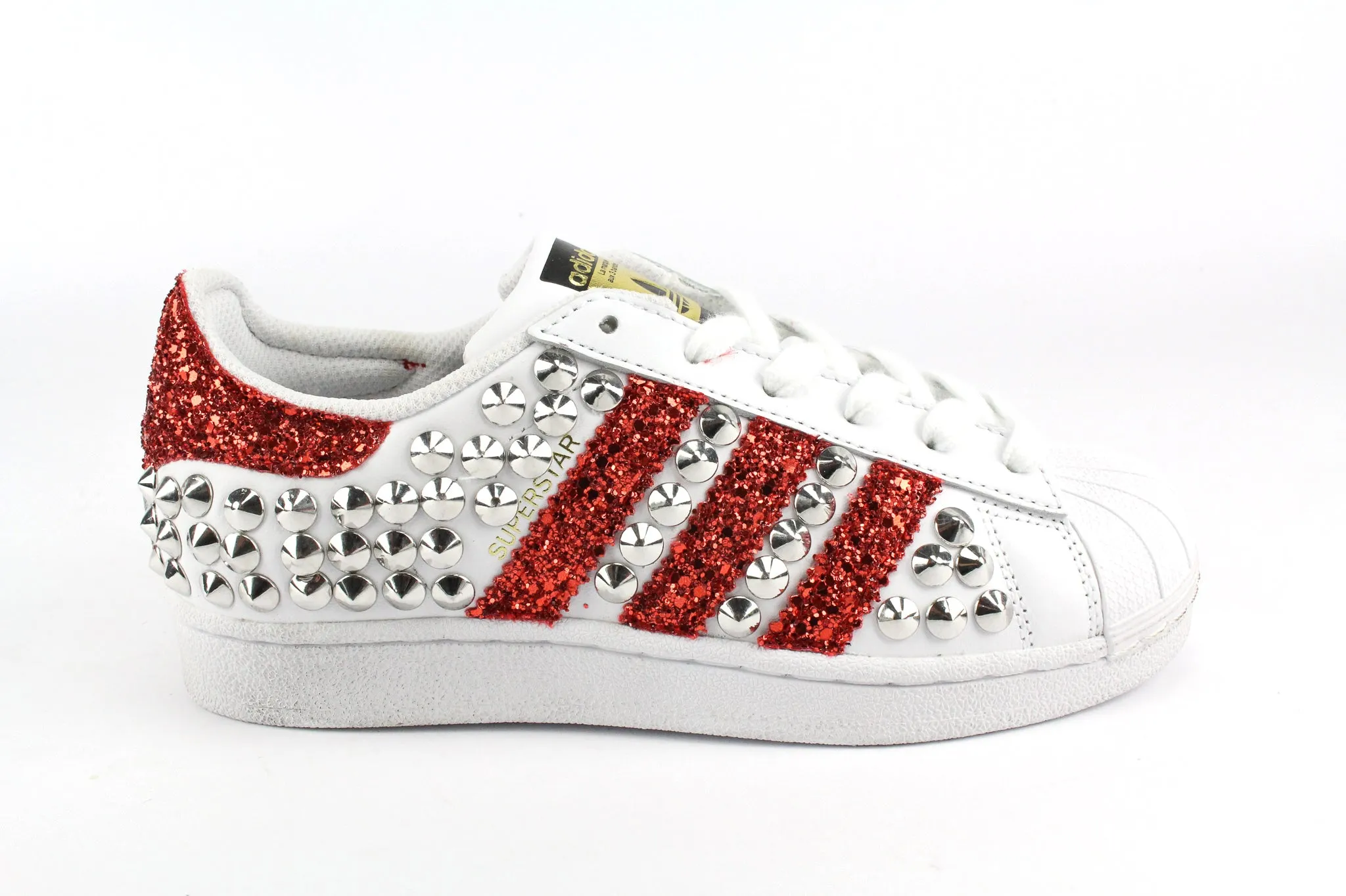 Adidas Superstar Total Borchie & Red Glitter