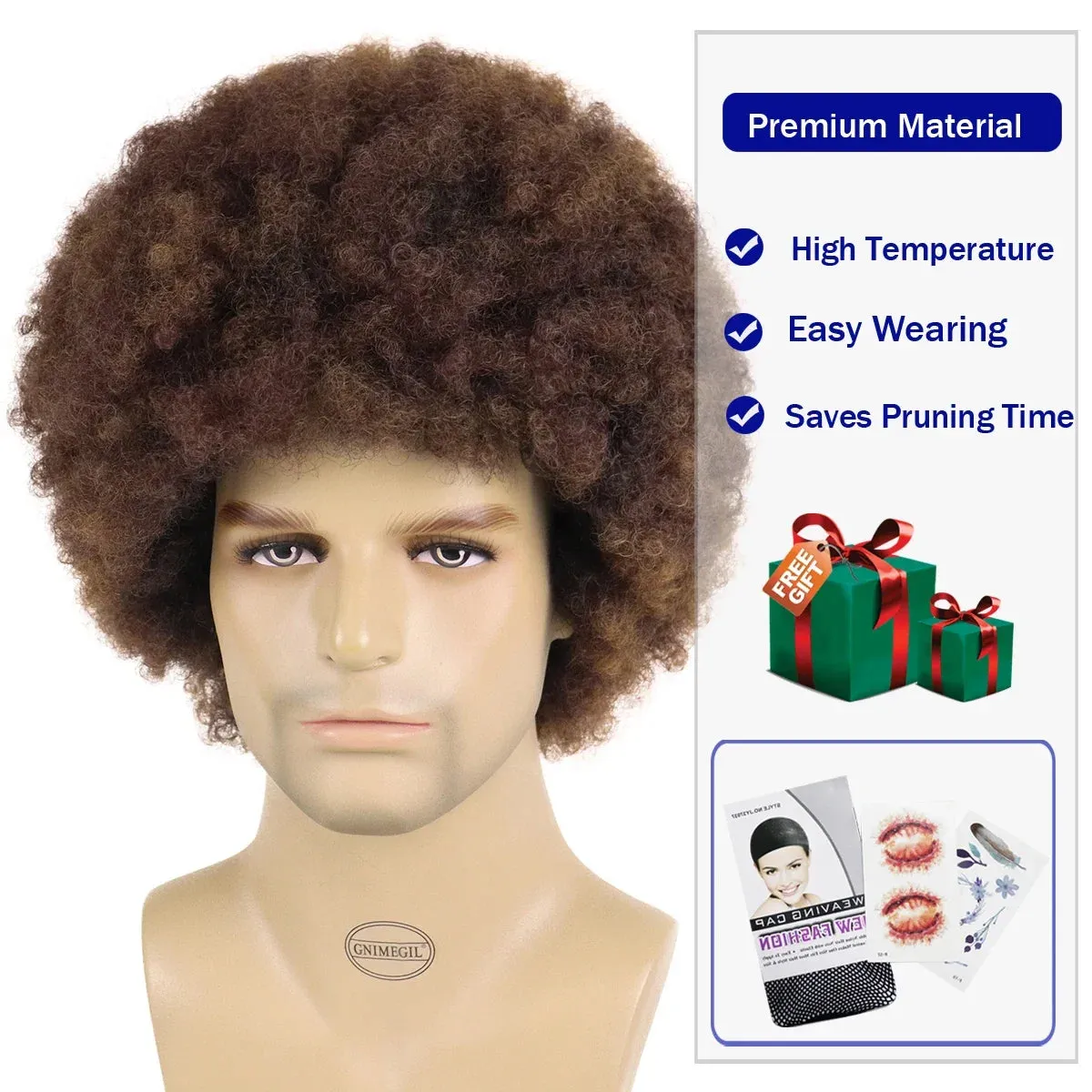 Afro Wigs for Men Synthetic Hair Curly Wig Big Curls Halloween Costume Wigs Cosplay Ros S The Bob Wig Bombshell Hairstyles Short