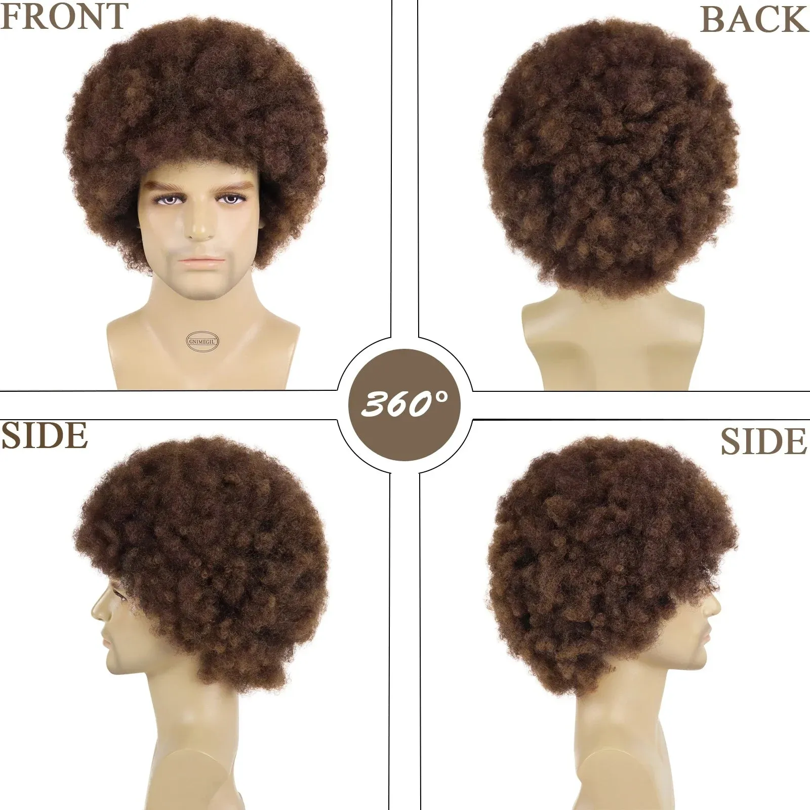 Afro Wigs for Men Synthetic Hair Curly Wig Big Curls Halloween Costume Wigs Cosplay Ros S The Bob Wig Bombshell Hairstyles Short