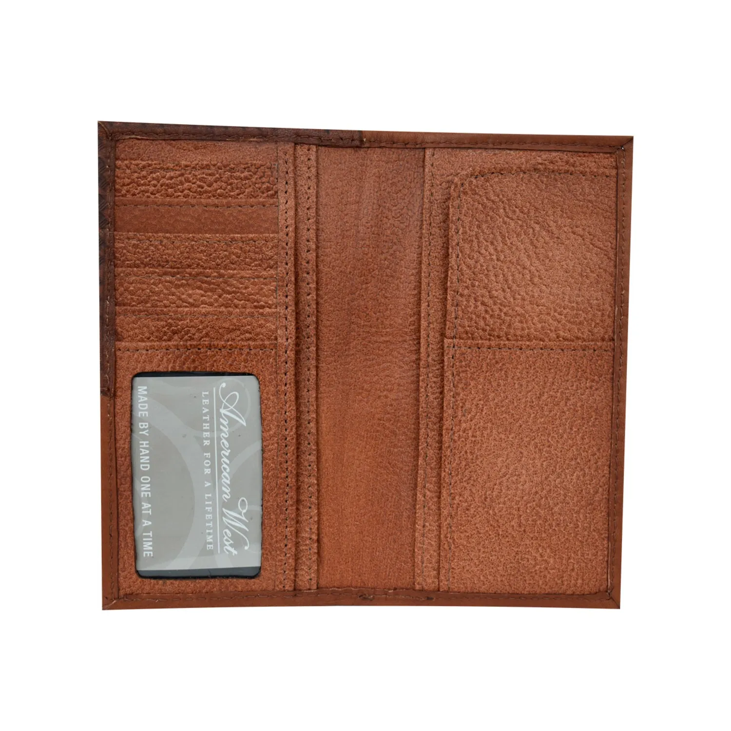 American West Mens Handcrafted Dark Brown Leather Bifold Wallet