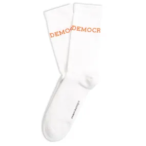 Athletique Classique Logo Socks Clear White / Pumpkin Orange