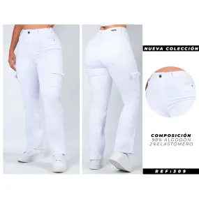 B309 PN DAMA SKINNY CARGO BOT BLANCO