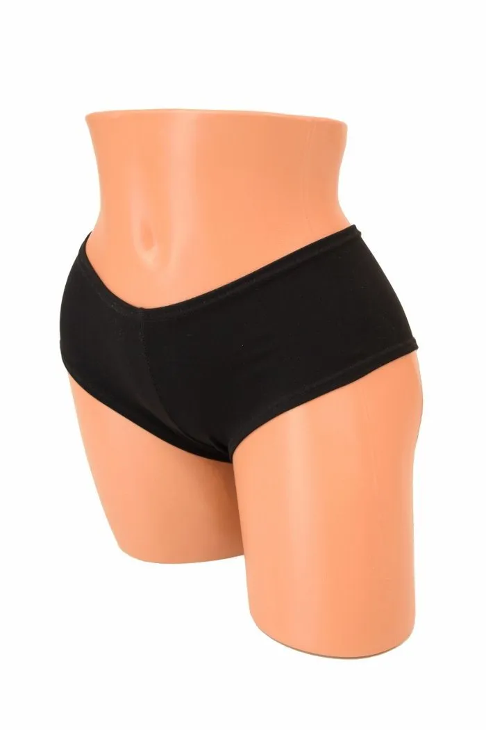 Black Soft Knit Cheeky Booty Shorts