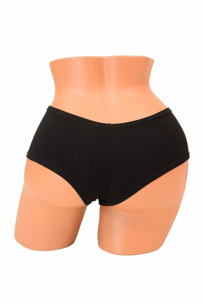 Black Soft Knit Cheeky Booty Shorts