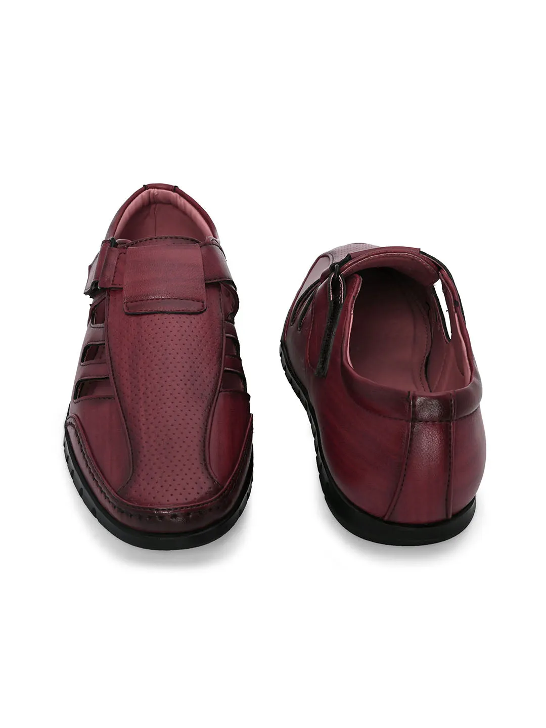 Breezer Cherry Cut-Work Sandals