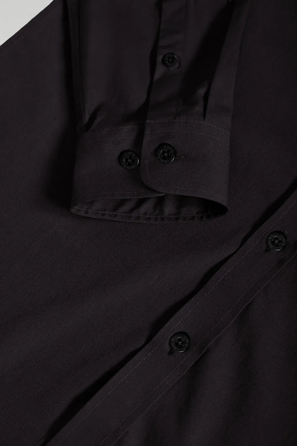 Camisa Slim de popelín negra con logo Polo Club