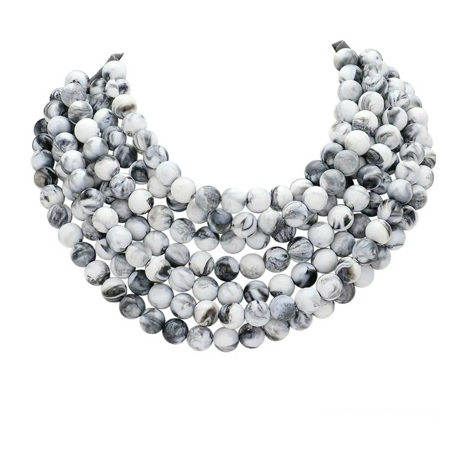 Chunky Metal Ball Beaded Multi Layered Magnetic Necklace