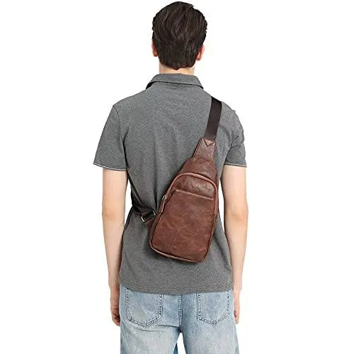 CTLPro™ Men's Crossbody Sling Chest Bag - Faux Leather, Mini Shoulder Bag