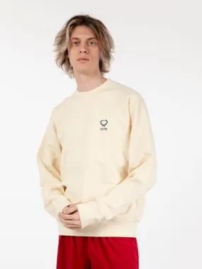 Felpa crewneck Carlos small heart cream