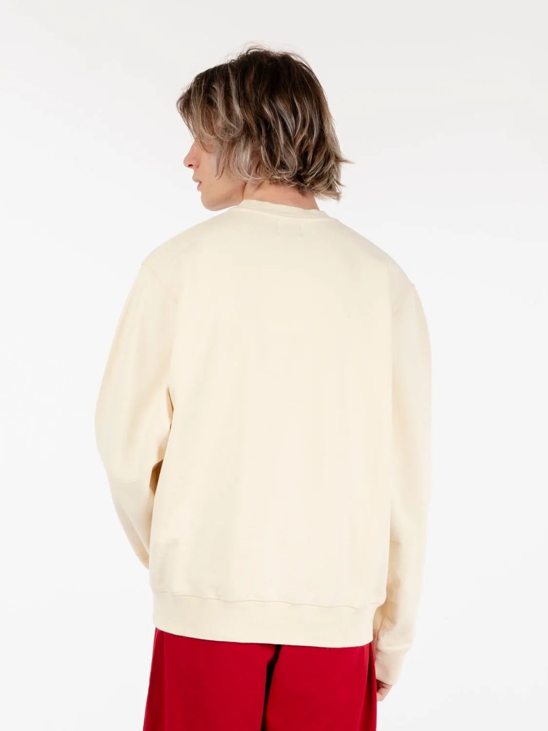 Felpa crewneck Carlos small heart cream