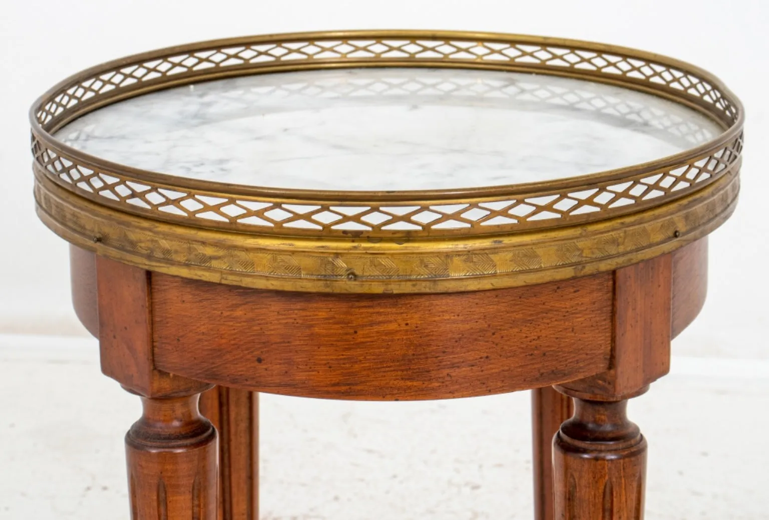 French Louis XV Style Walnut Bouillotte End Table