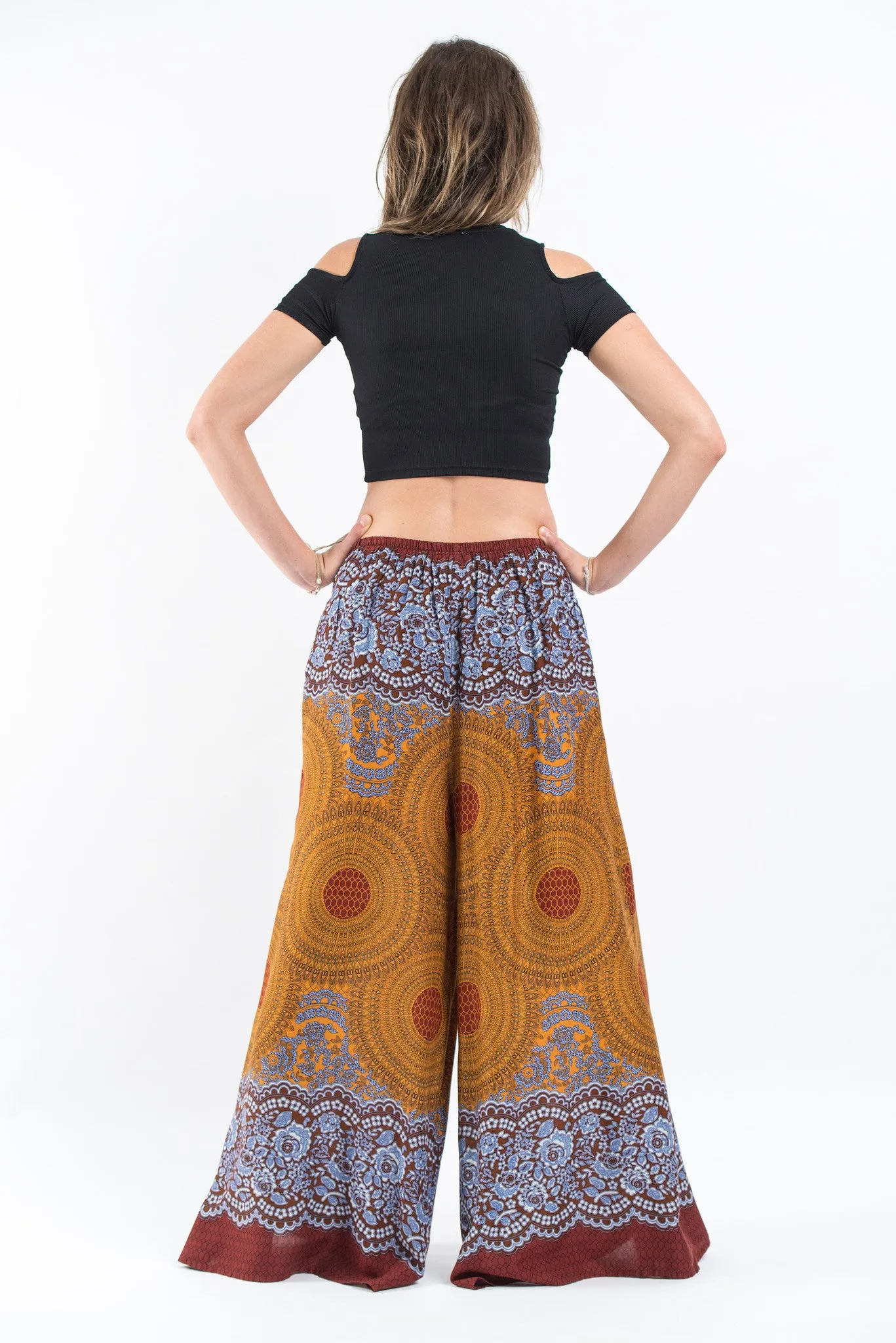 Geometric Mandalas Palazzo Style Harem Pants in Bronze