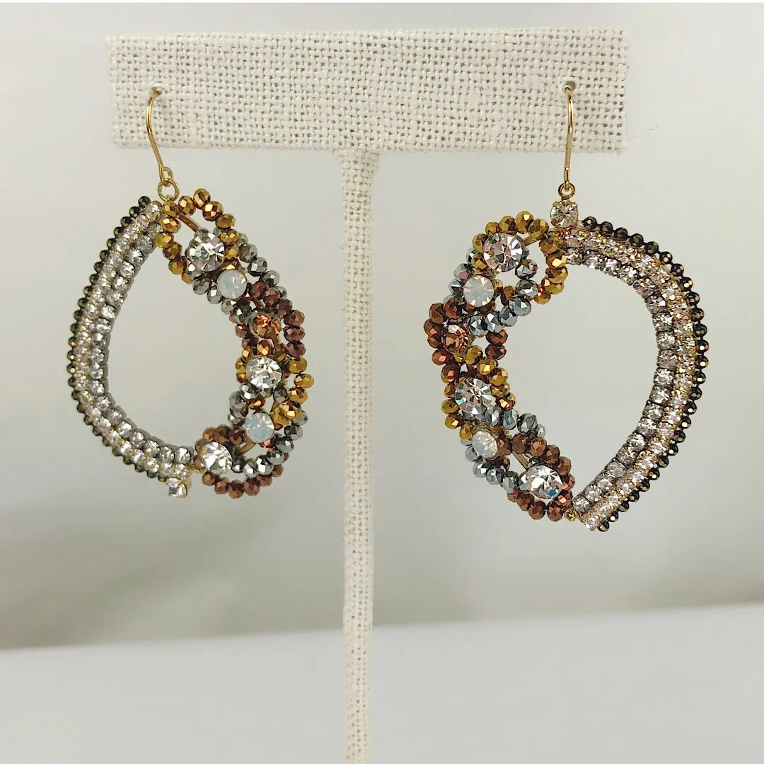 HANDMADE OOAK Vintage Style Crystal Dazzling Teardrop Earring