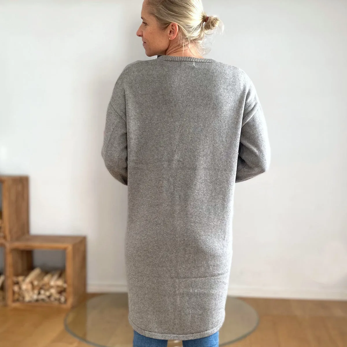 Herzlein® Cardigan "Vanessa" mit Herz in Grau