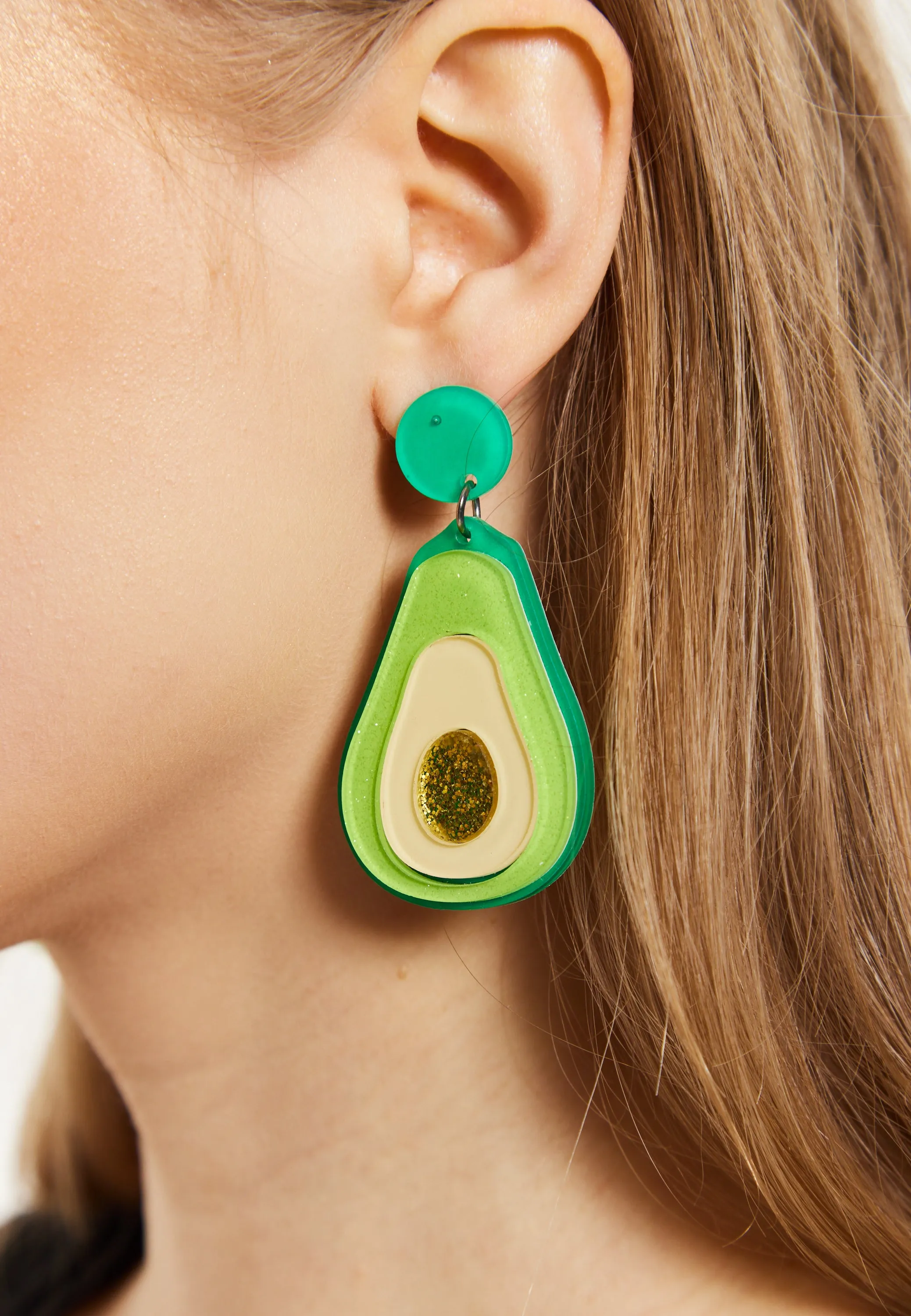 House of Holland Drop Style Avocado Earrings