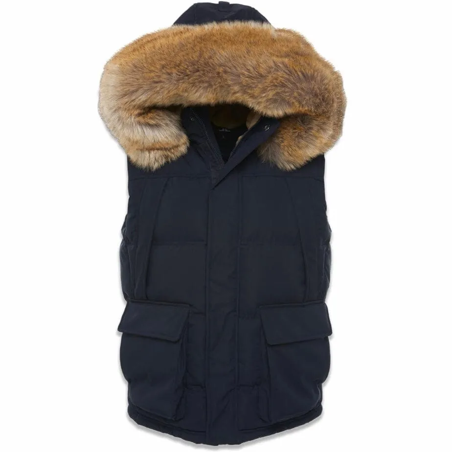 Jordan Craig Yukon Fur Lined Puffer Vest (Navy) 9371V