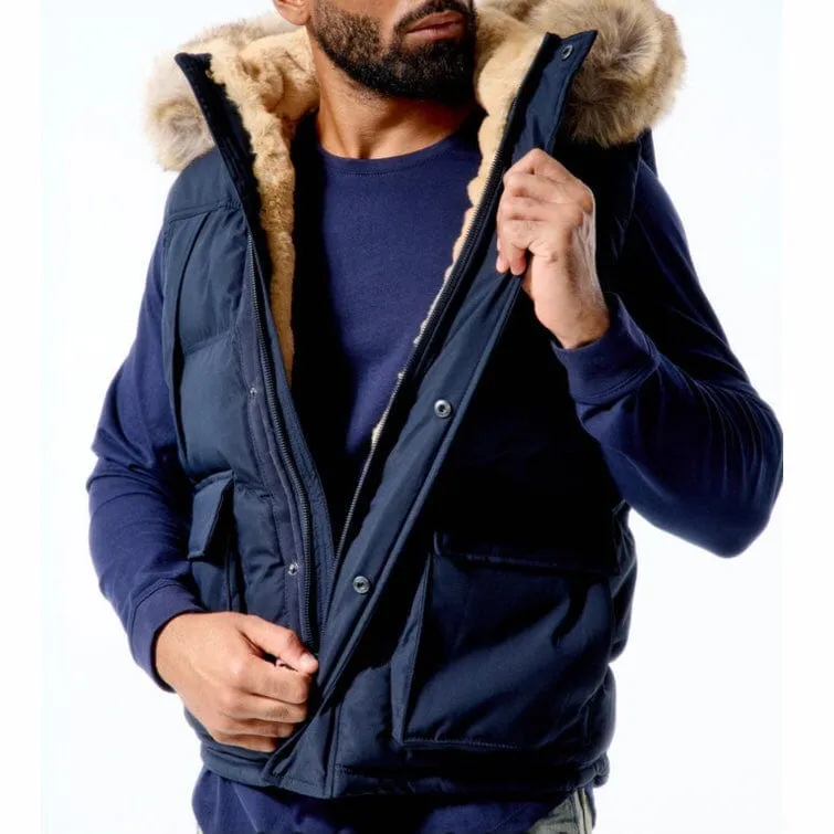 Jordan Craig Yukon Fur Lined Puffer Vest (Navy) 9371V