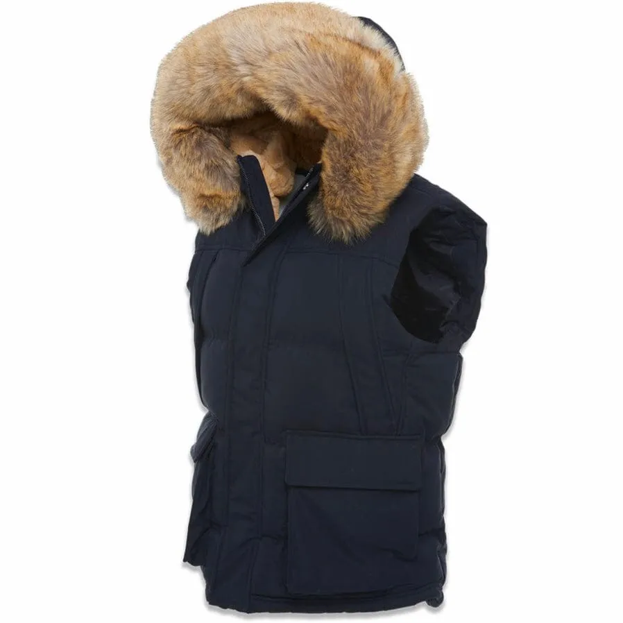 Jordan Craig Yukon Fur Lined Puffer Vest (Navy) 9371V