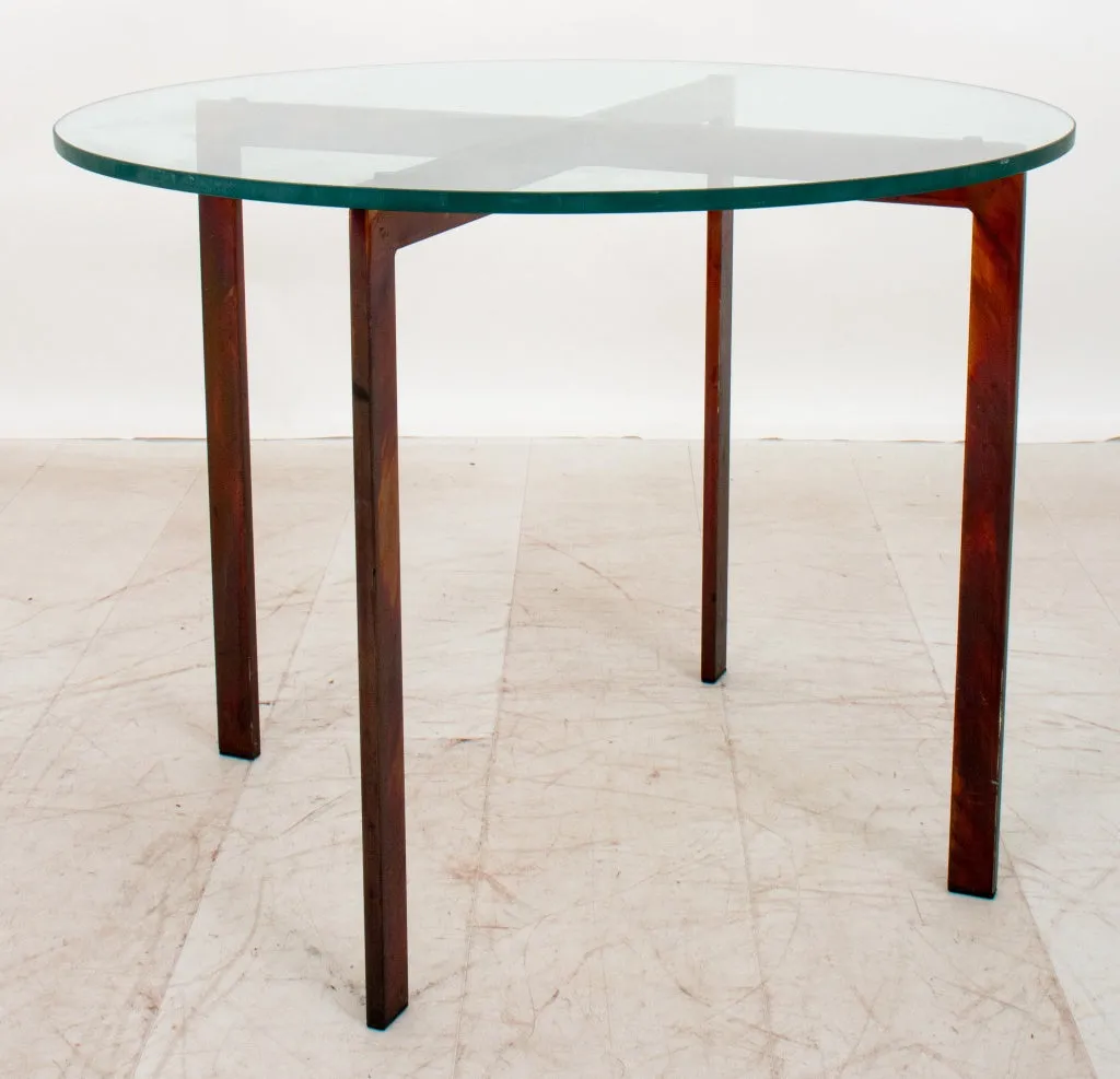 Knoll Barcelona Style Glass Top Side Table