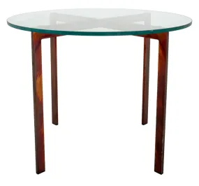 Knoll Barcelona Style Glass Top Side Table