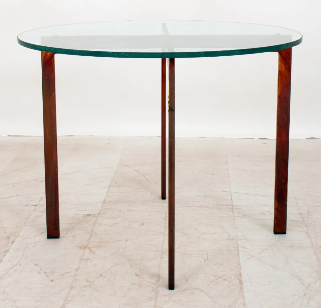 Knoll Barcelona Style Glass Top Side Table