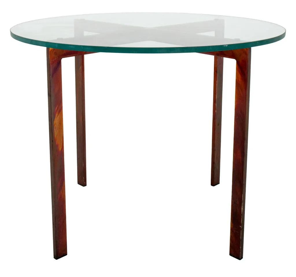 Knoll Barcelona Style Glass Top Side Table