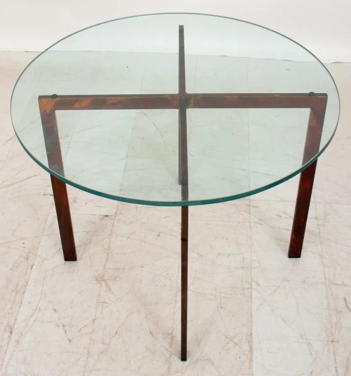 Knoll Barcelona Style Glass Top Side Table