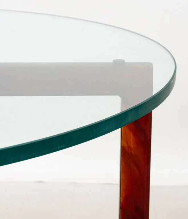 Knoll Barcelona Style Glass Top Side Table