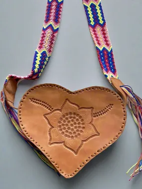 Leather heart purse