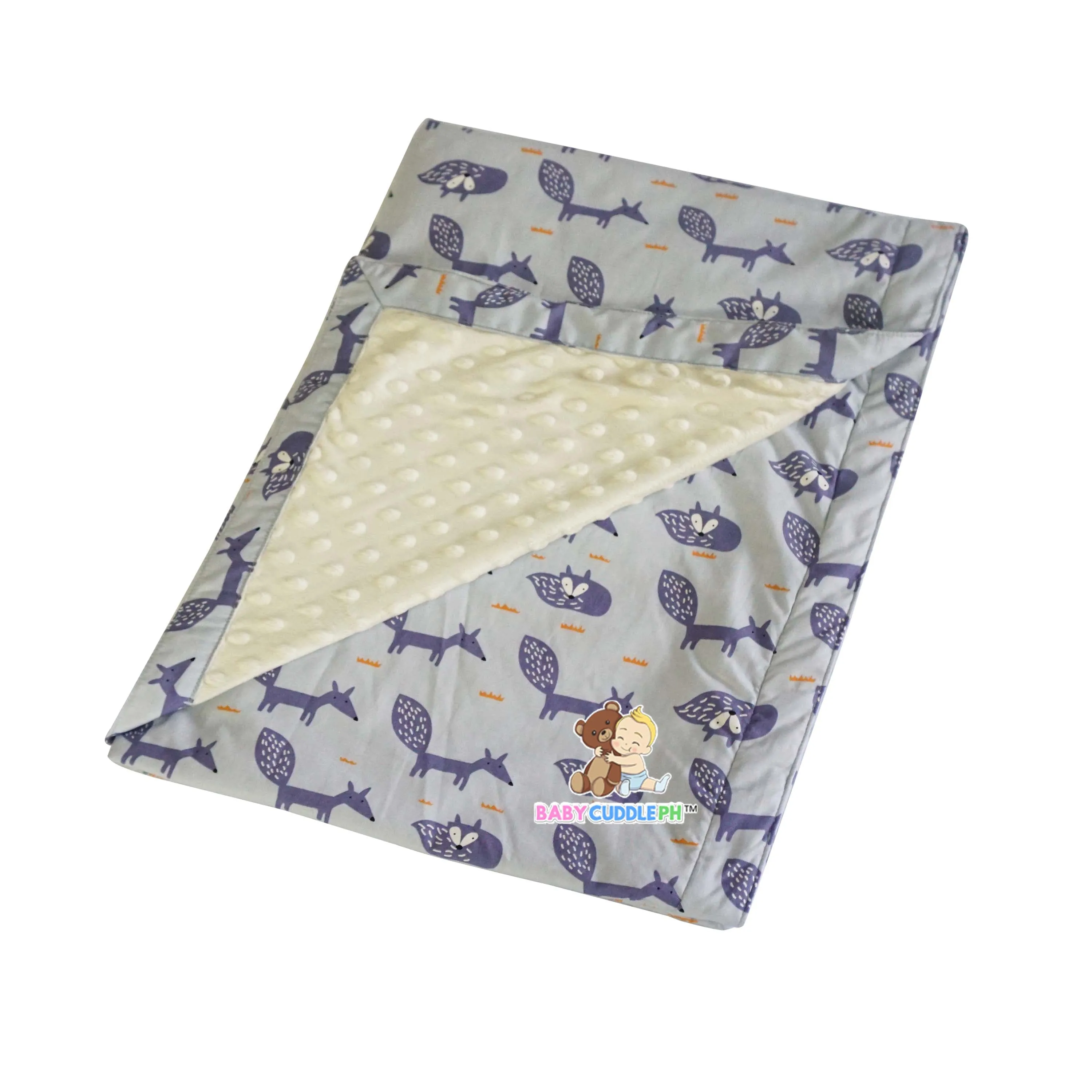 Little Fox in Gray -  Babycuddleph Toddlers kit (Pillow & Blanket)