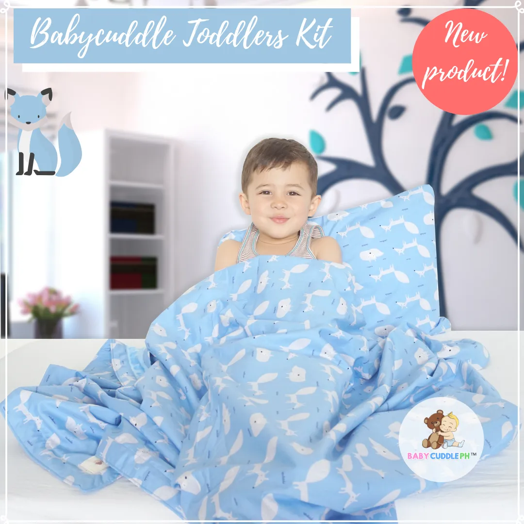 Little Fox in Gray -  Babycuddleph Toddlers kit (Pillow & Blanket)