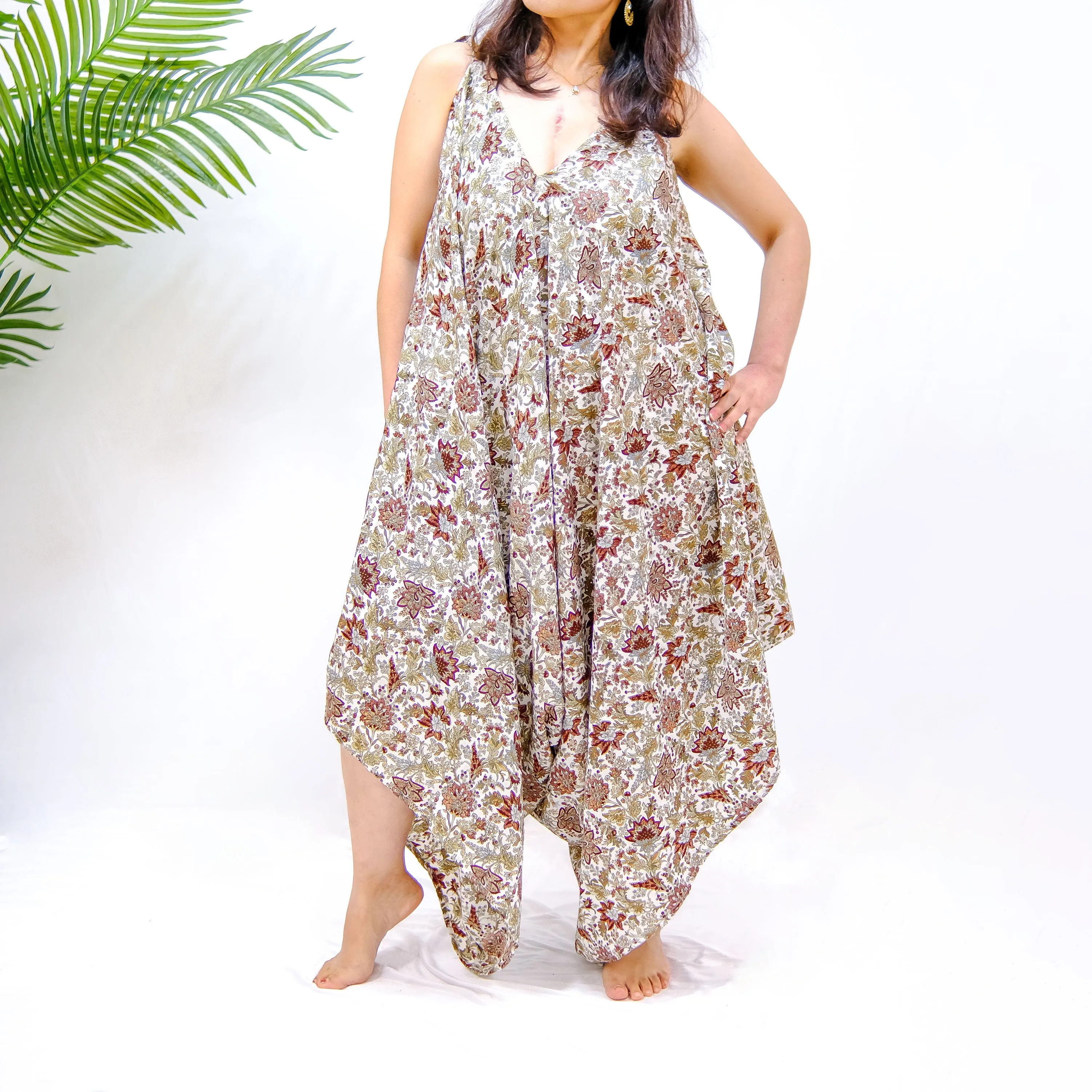 Loose Bohemian Style Summer Jumpsuit with Pockets