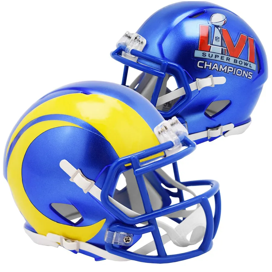 Los Angeles Rams 56 Super Bowl LVI Champions NFL Riddell Mini Replica Speed Gridiron Helmet