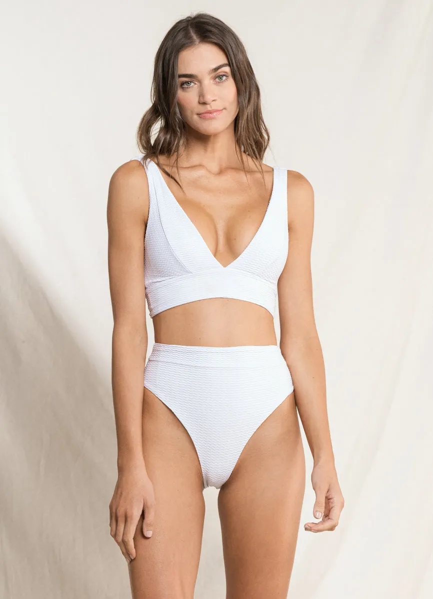 Maaji Cloud White Suzy Q High Rise/High Leg Bikini Bottom