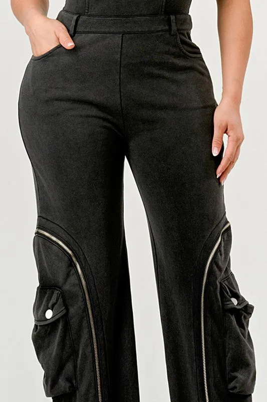 Make the Move- Black Denim Trouser Jumpsuit