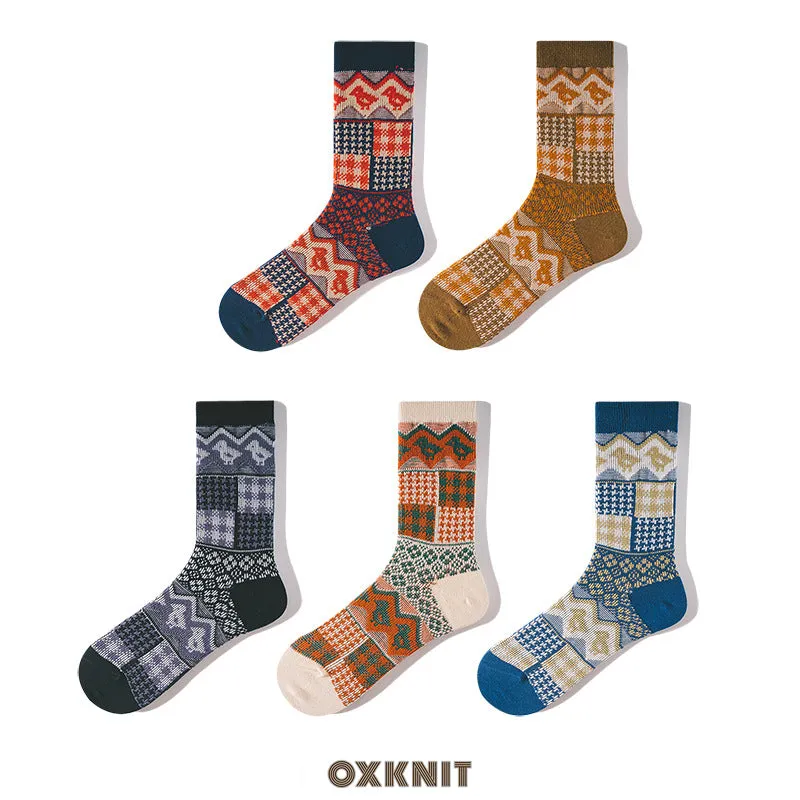 Men's Retro Ethnic Style Bold Stripe Socks