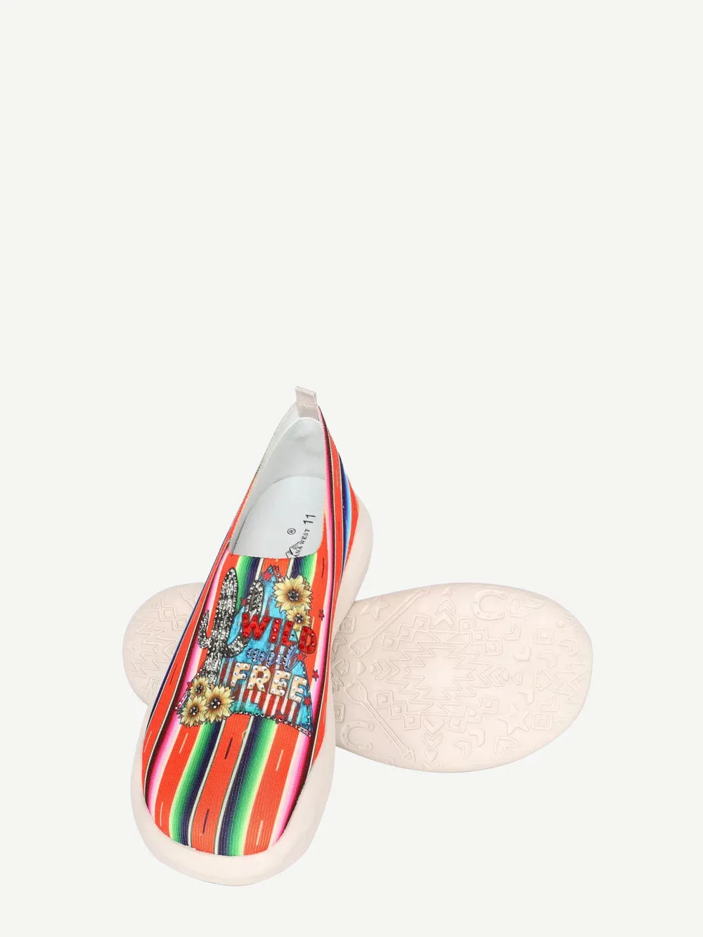 Montana West Serape Floral Print Slip On Sneaker