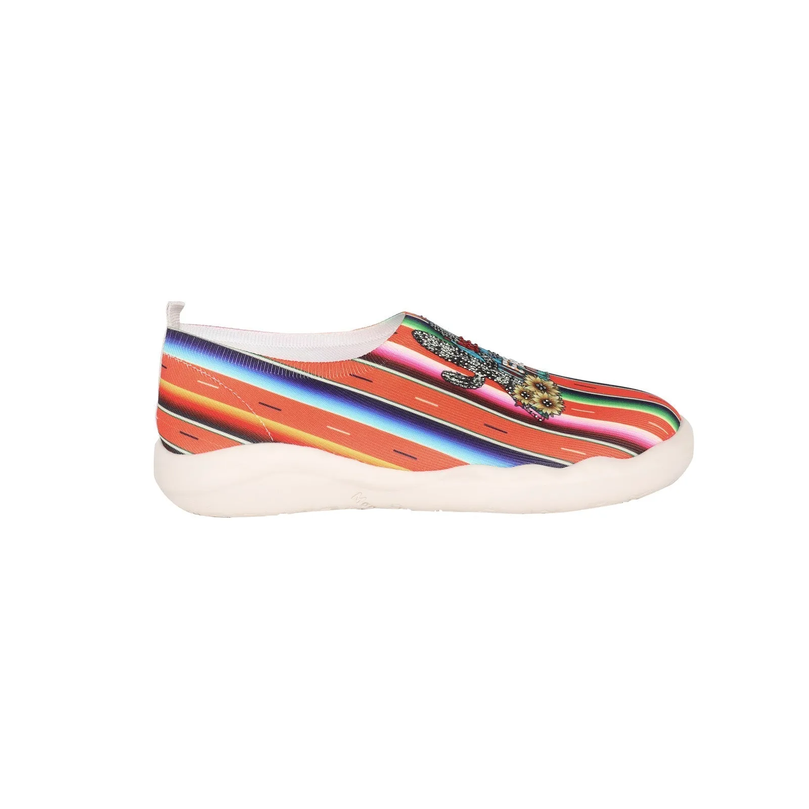 Montana West Serape Floral Print Slip On Sneaker