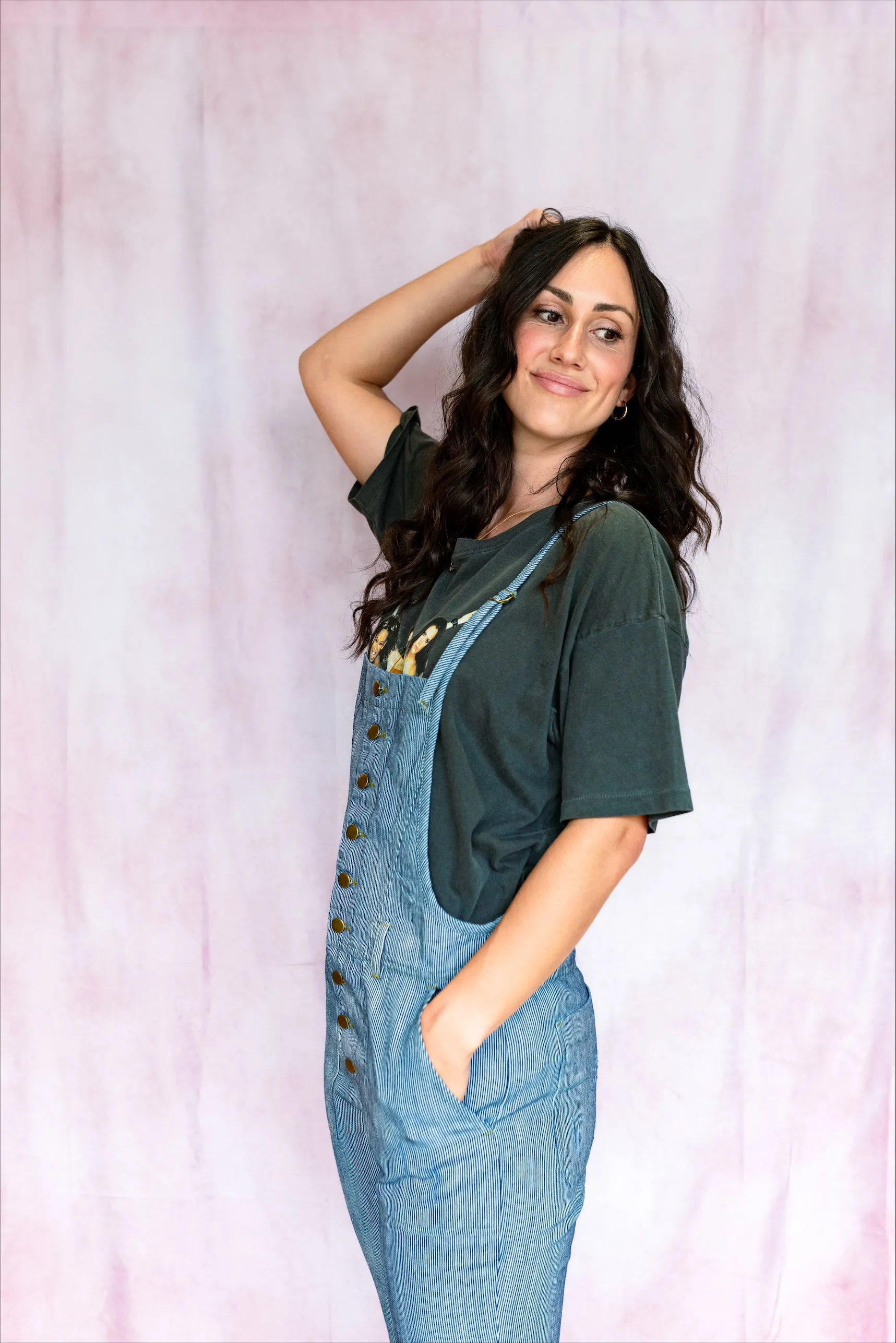 Mood Ring Stripe Denim Overalls