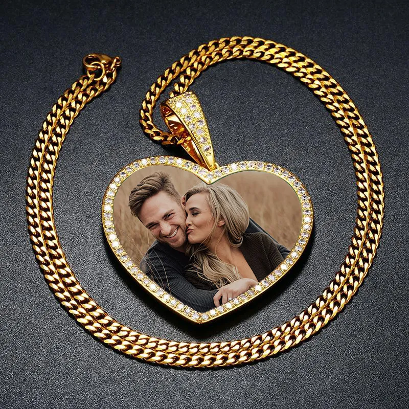 Personalized Heart Photo Necklace-Necklace For Men And Women