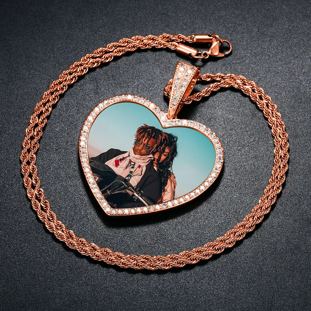 Personalized Heart Photo Necklace-Necklace For Men And Women