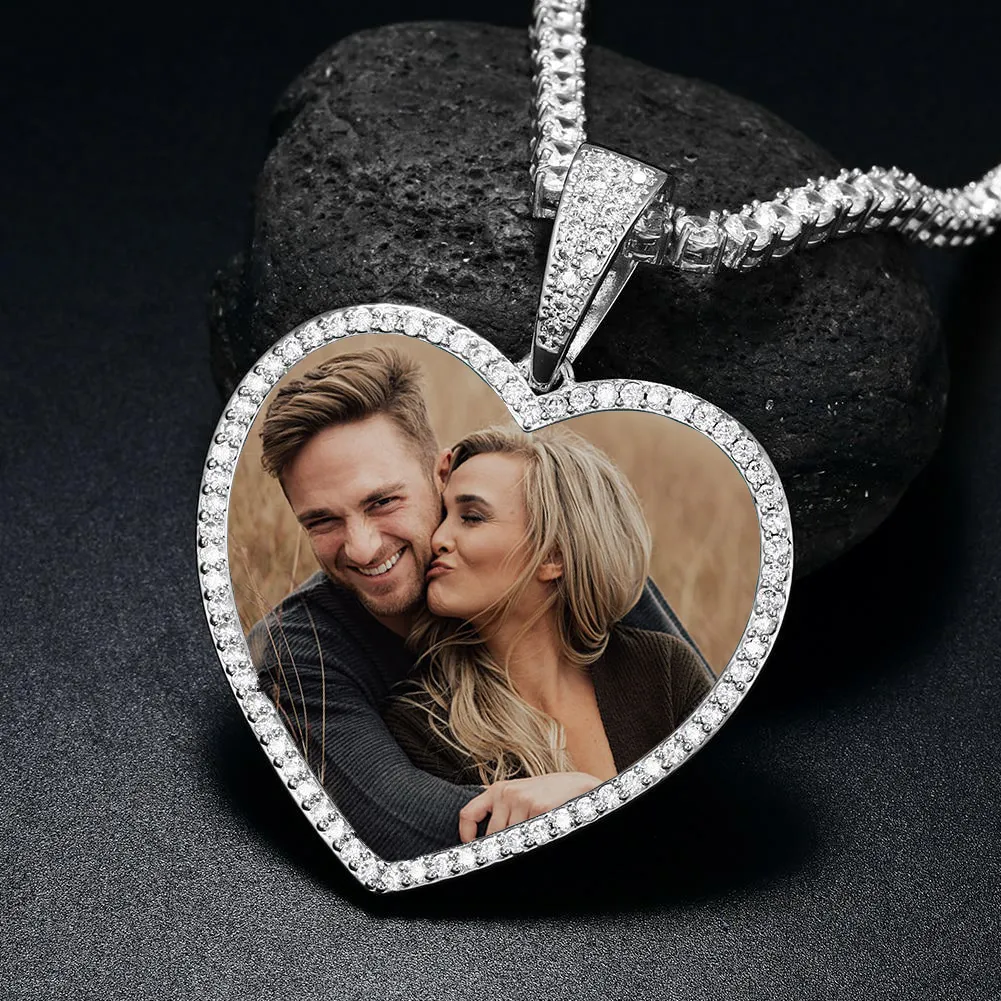 Personalized Heart Photo Necklace-Necklace For Men And Women