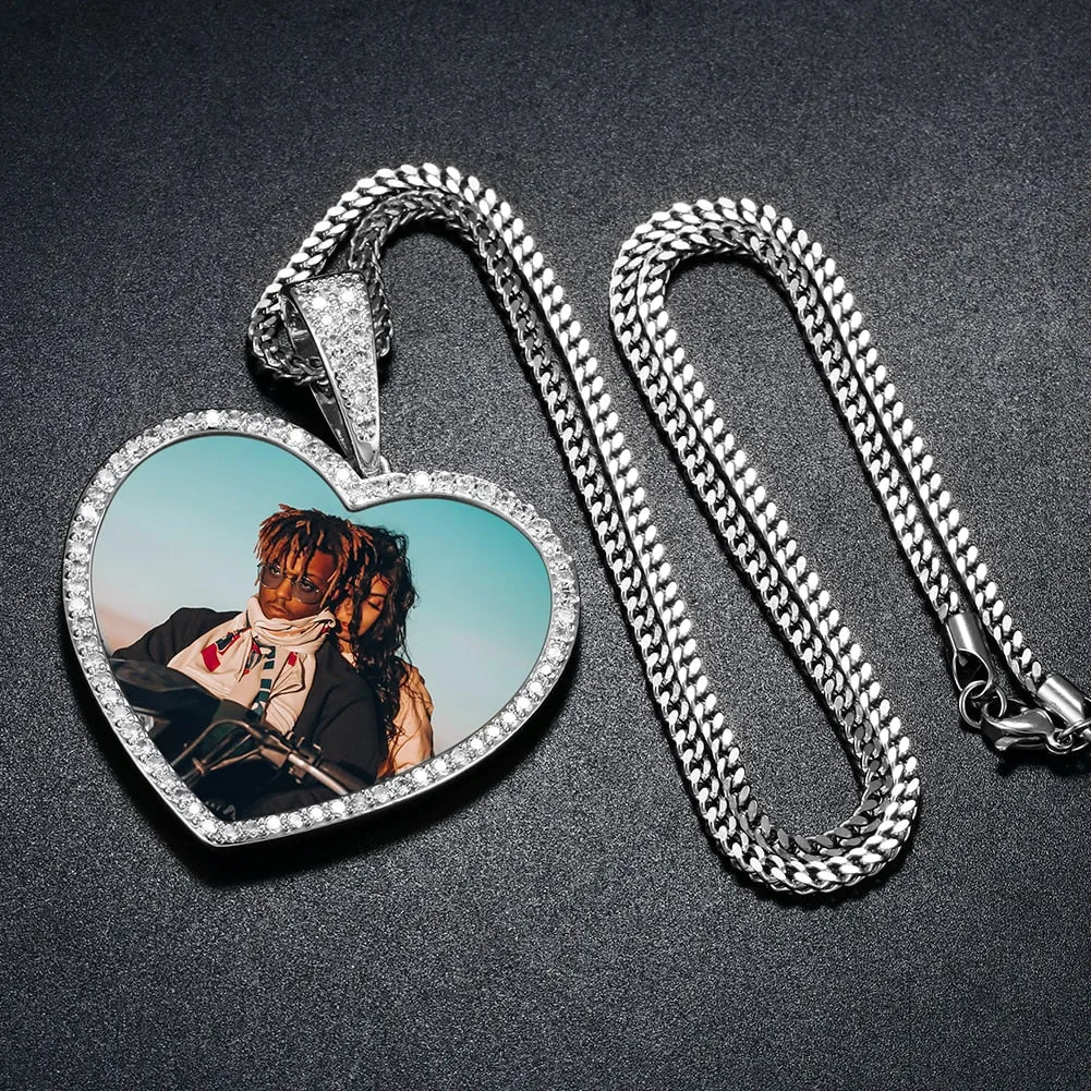 Personalized Heart Photo Necklace-Necklace For Men And Women