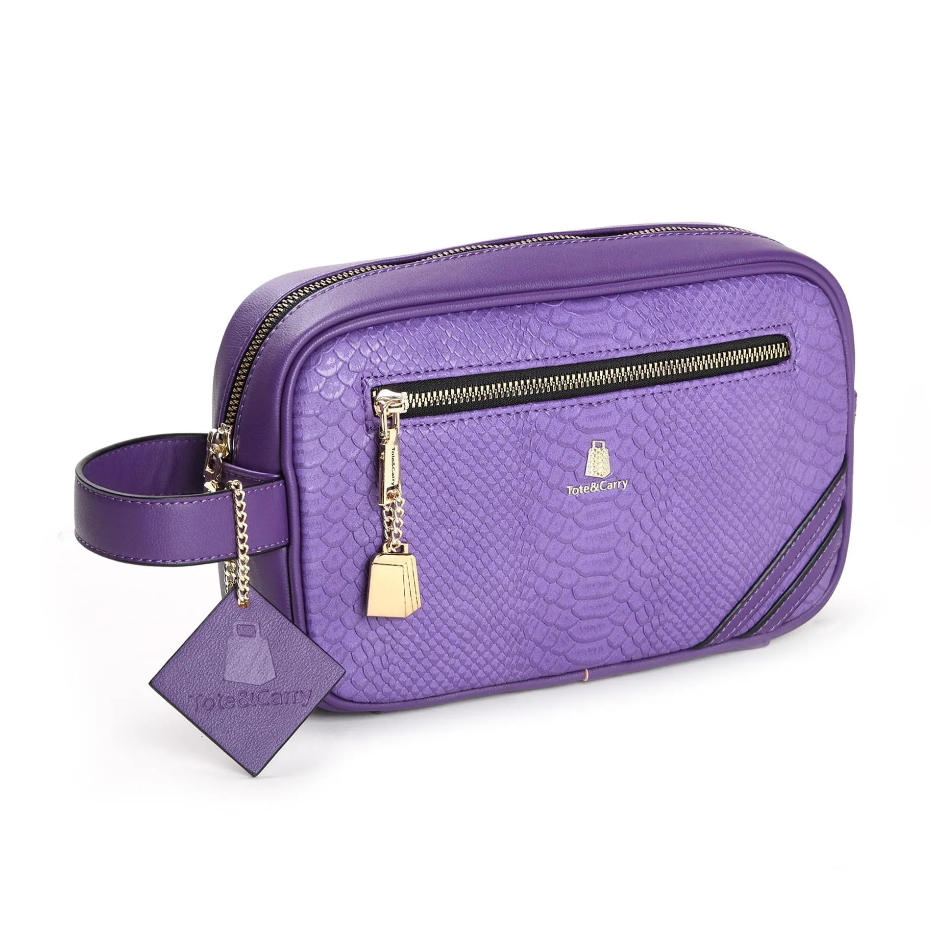 Purple Apollo 1 Faux Snakeskin Toiletry Bag