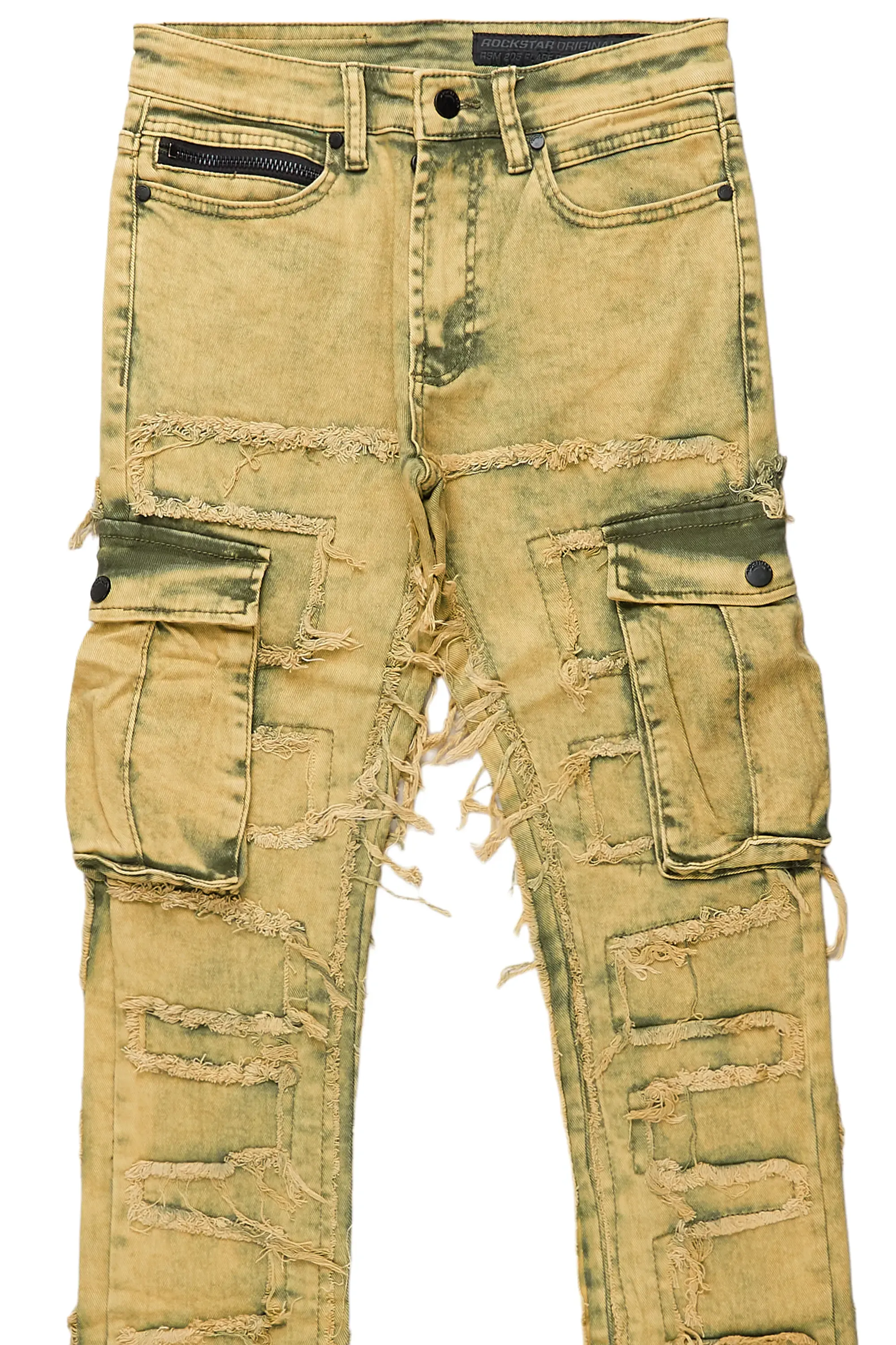 Retro Yellow Stacked Flare Jean for Men