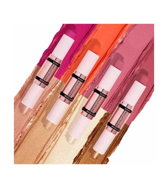 Revolution - Dúo de colorete e iluminador en stick - Highlighter Shine